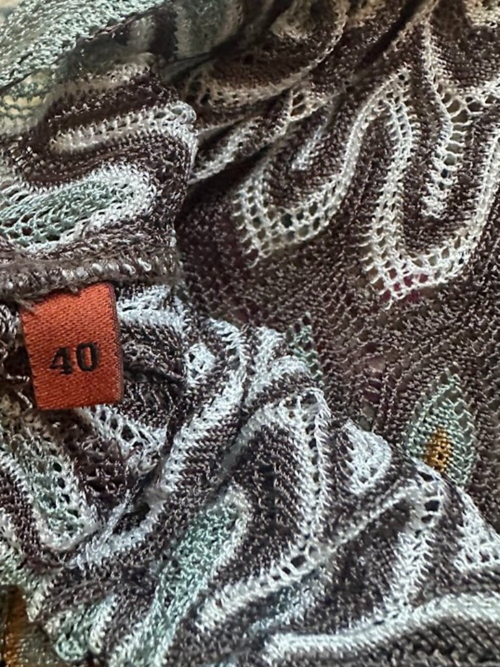 Missoni Multicolor Wave-Pattern Halter Tank Top — Green, White, Orange, Gray - Picture 7 of 11